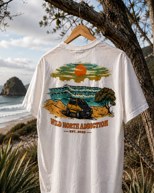 White Yellow Car Tee